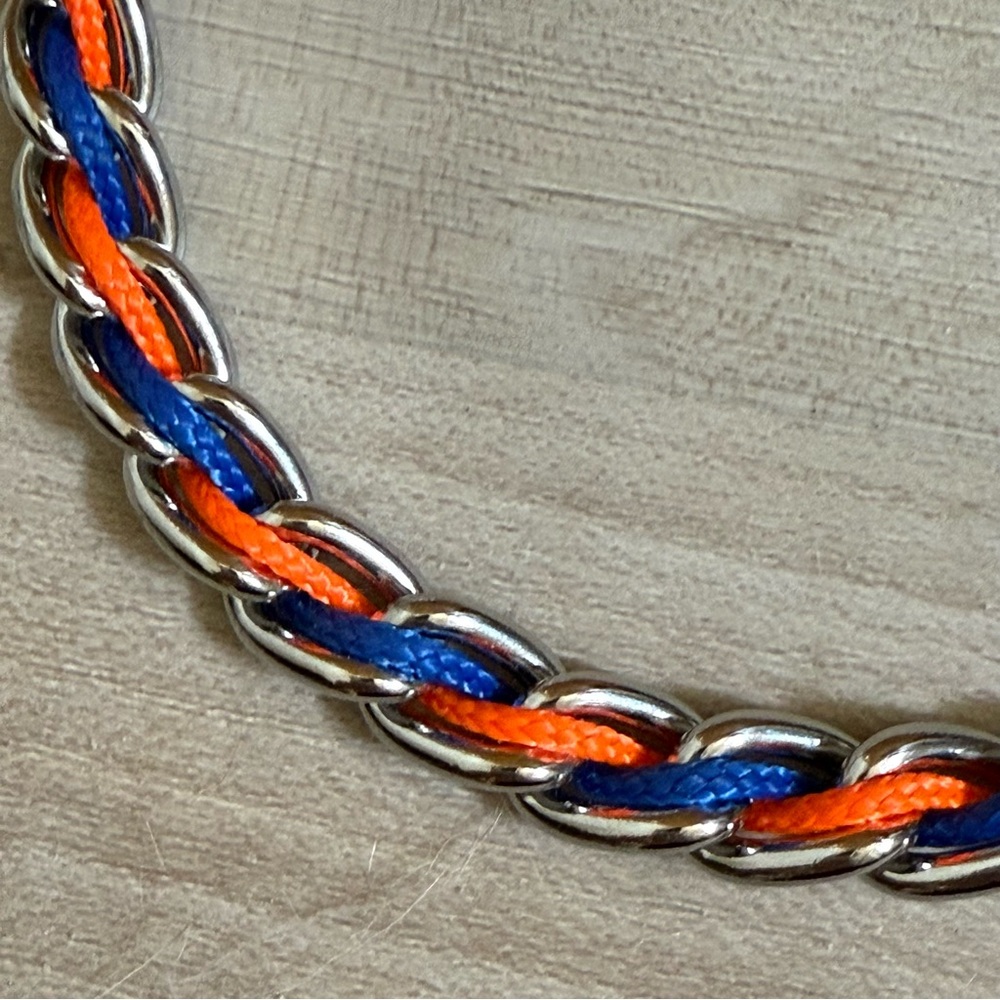 Terrain D.O.G. • Blue & Orange 3.5mm Chain Slip Collar - 20” - Picture 4 of 11